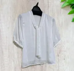 a.v.v ストライプ 五分袖ブラウス