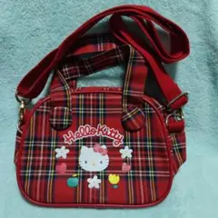 サンリオ　ハローキティ　ポシェット　バッグ　チェック　ハンドバッグ　レトロ