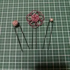 ハンドメイド　水引髪飾り　ヘアピン　uピン