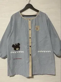 ★新品　くまのがっこうストライプスモック2L～3Lネイビー