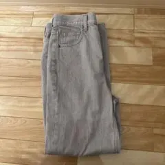 ベージュ ストレートレッグパンツ ハイウエスト