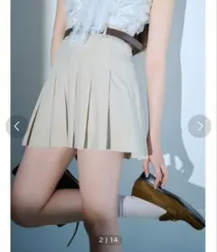 美品✨、リリーブラウン、ベルト付きプリーツスカショーパン、スカパン、スカート