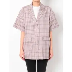 【美品】Jouetie 半袖 シャツ ジャケット チェック M ゆったり 大きめ