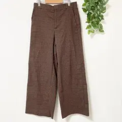 【ジーユー】パンツ ボトム チェック ワイドパンツ カジュアル 秋 秋服 冬服
