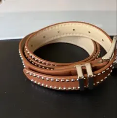 【韓国】スタッズ付きブラウンベルト 新品未使用