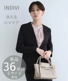 ブラック ノーカラージャケット