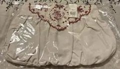 最終価格　サマンサモスモス　ローズ柄スカラップ刺繍バッグ　キナリ