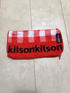 kitson チェック柄ポーチ 赤白