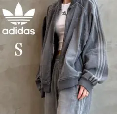 新品 Ｓ】アディダス ルーズ デニム ブラック ウォッシュ ジャケット　SST