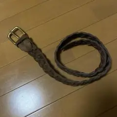ブラウン 編み込みレザーベルト