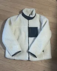 韓国 アイボリー フリースジャケット ボアジャケット