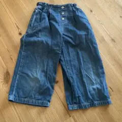 GU　デニム ワイドパンツ　120