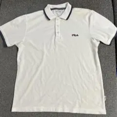 FILA フィラ ポロシャツ 半袖 白 Lサイズ ロゴ刺繍 ワンポイント メンズのサムネイル