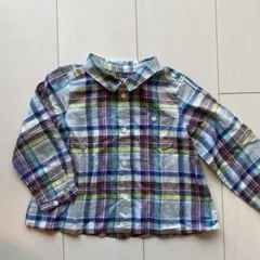 Bonpoint チェック柄長袖シャツ