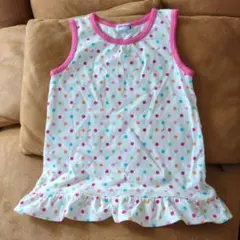 新品未使用)ミキハウス！水玉がキュート！フリルタンクトップ！120cm