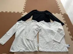 ユニクロ　長袖肌着　シャツ　100㎝　3枚セット　白黒ライムグリーン