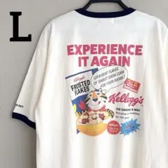 メンズ　ケロッグ　ロゴスデイズ　リンガー　Tシャツ　バックプリント　L 新品