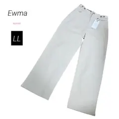 新品タグ付 白パンツ ワイド ストレート LL 春夏 大きいサイズ