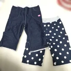 ミキハウス ネイビー ドット柄 パンツ 100 110 2点セット ズボン