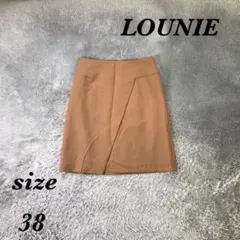 LOUNIE ルーニィ (38) 膝丈スカート レーヨン混 無地 裏地付 日本製のサムネイル