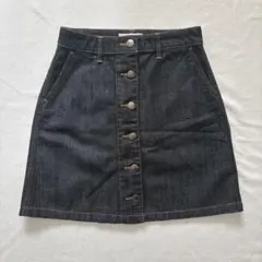美品✨ローリーズファーム デニム台形スカート 前ボタンAライン M 膝上 Y2K