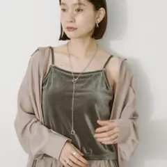 カップ付き ベロアショートキャミソール