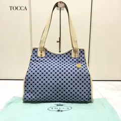 TOCCA フロッキー 総柄 トートバッグ チャーム付 大容量 レザー切替 希少のサムネイル