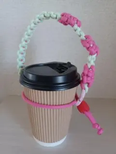 パラコード　お花のカップホルダー　ペットボトルホルダー　マルチホルダーのサムネイル