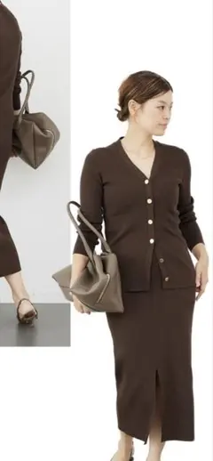 Deuxieme Classe DINER RIB Vネックカーディガン