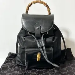 GUCCI バンブー ボディバッグ ワンショルダー 巾着 エナメル ナイロン