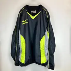 【野球】ミズノ ピステ L 黒 ネオン プルオーバー 裏メッシュ