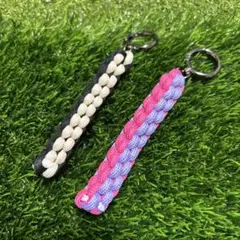 パラコード　ゴルフティーホルダー　ホワイト×ブラック　ピンク×パープル