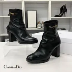 クリスチャンディオール D-Town レザー ロゴ ショートブーツ ブラックのサムネイル
