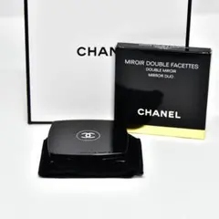 極美品 鑑定済 シャネル CHANEL コンパクトミラー ダブルミラー ブラック