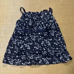 紺色と白のドット柄キャミソール