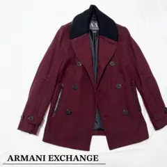 Armani Exchange バーガンディ ピーコート