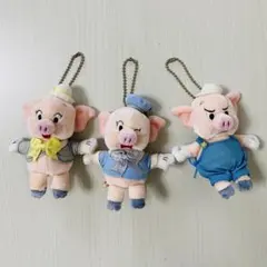 ディズニー　3匹の子ぶた　ぬいぐるみキーホルダー　ストラップ　Disney ディズニー 3匹の子ぶた ぬいぐるみキーホルダー ストラップ
