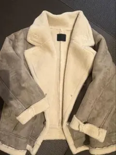 グレーベージュ ムート用 ジャケット グレー KBF フェイクムートンジャケット