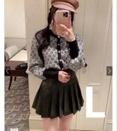 GRL モノグラム柄ニットカーディガン