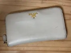 K0406-03　プラダ　ラウンドジップ長財布