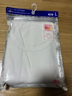 【新品未使用】HEATTECH クルーネック L ホワイト(九分袖)