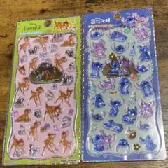 ディズニー プチドロップステッカー バンビ スティッチ 2枚セット