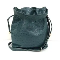 本物/オーストリッチ☆2WAYバッグ グリーン系