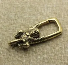 猿 キーリング 真鍮 ブラス カラビナフック ヴィンテージ アメカジ