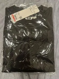 エアリズムコットンオーバーサイズモックネックT （5分袖）黒　XLサイズ　新品