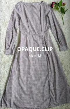 OPAQUE.CLIP 幾何学模様 長袖ワンピース38(М)