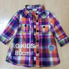 F.O.KIDS チェック ネルシャツ ワンピース チュニック 羽織り80cmのサムネイル