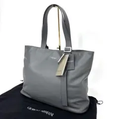 新品タグ付き！GIORGIO ARMANI ラムレザー トートバッグ グレーのサムネイル