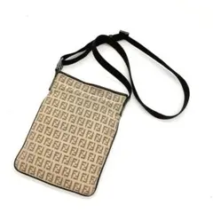 【FENDI】ショルダーバッグ　ズッキーノ柄　FF金具　キャンバス　ベージュのサムネイル