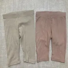 新品水通しのみ　H&M ベビー リブスパッツ レギンス 2枚　3m 60 70のサムネイル